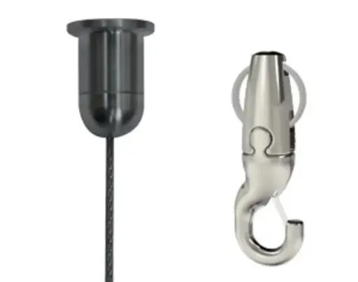 [GRIP-ALHK11ED6] Cable angel mini mosqueton M6-ED6 de 1m con terminacion decorativa